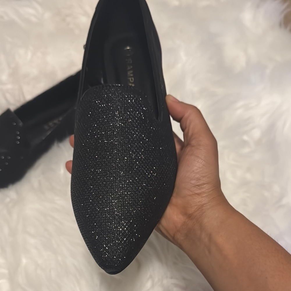 Rampage Black Glitter Loafers - Picture 3 of 9